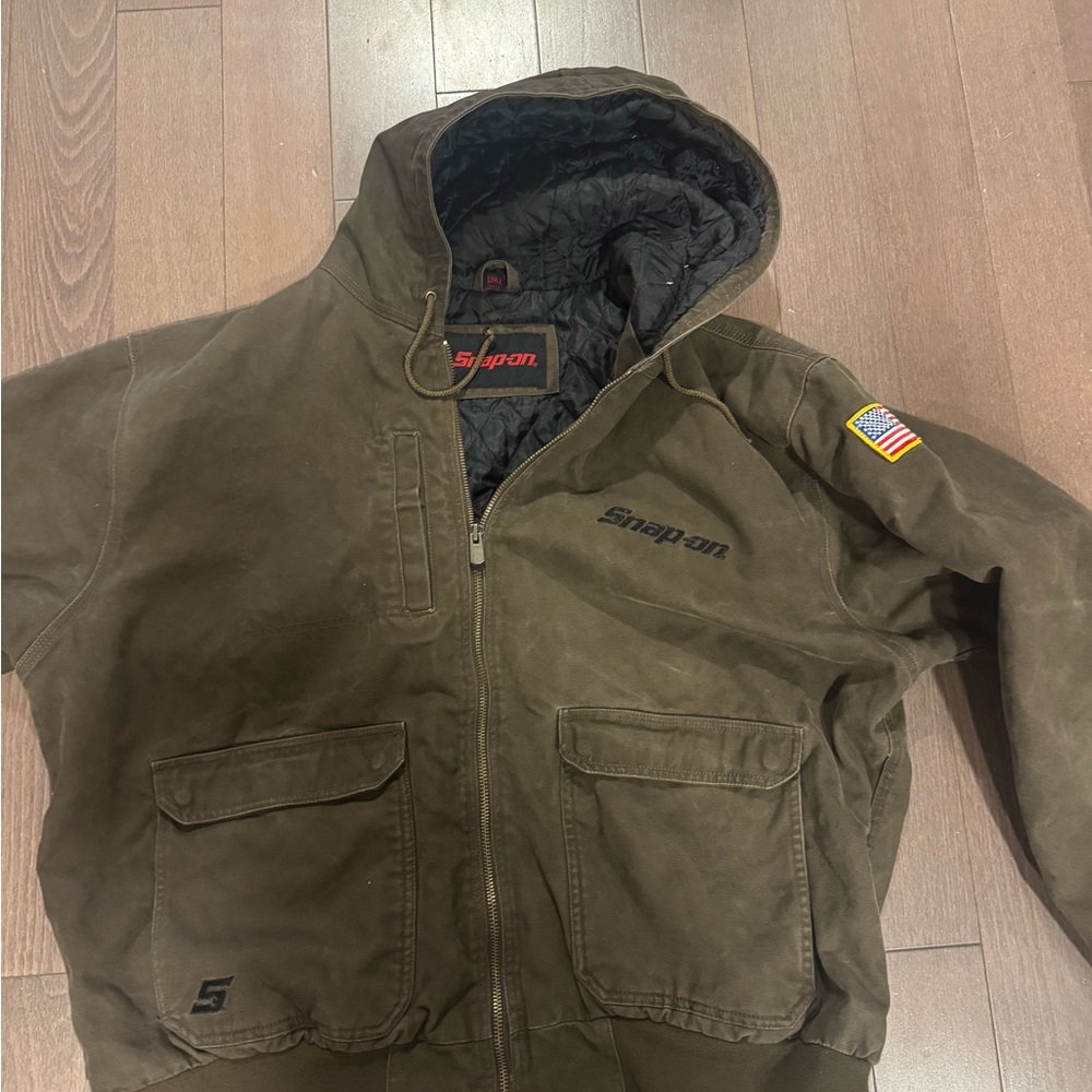🧥 Snap-on Tools Hooded Jacket (2XL) – Rare Canvas Quilted Workwear 💪🇺🇸